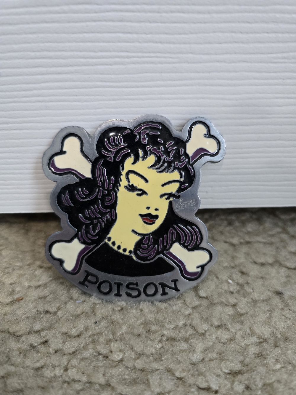Sailor Jerry POISON Belt Buckle- Retro Girl with Crossbones